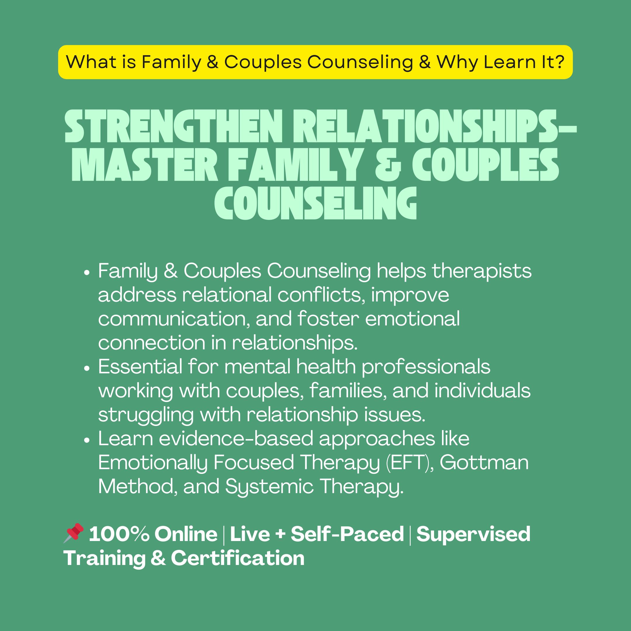 Family and Couples Therapy Course