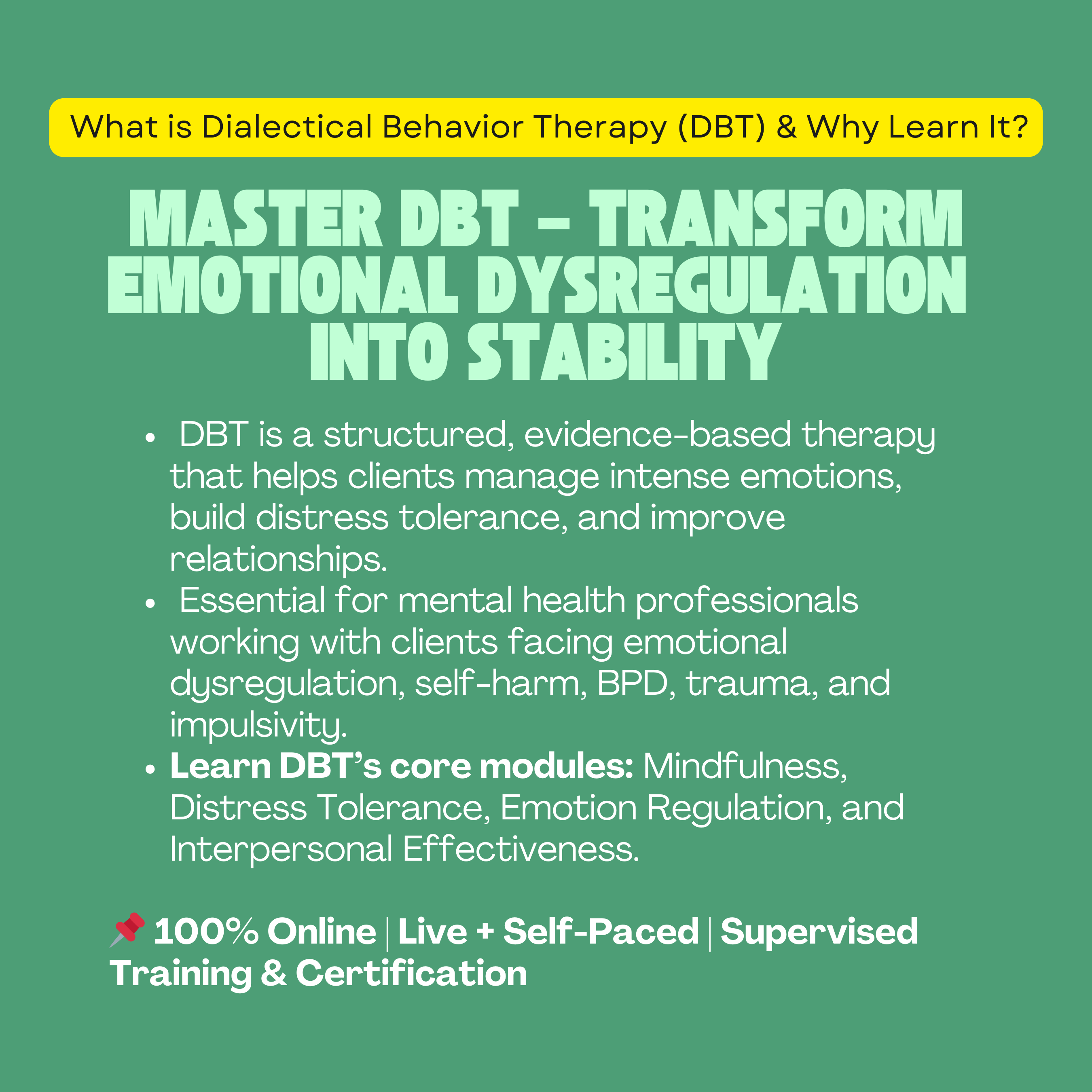 Dialectical Behavior Therapy (DBT) Course