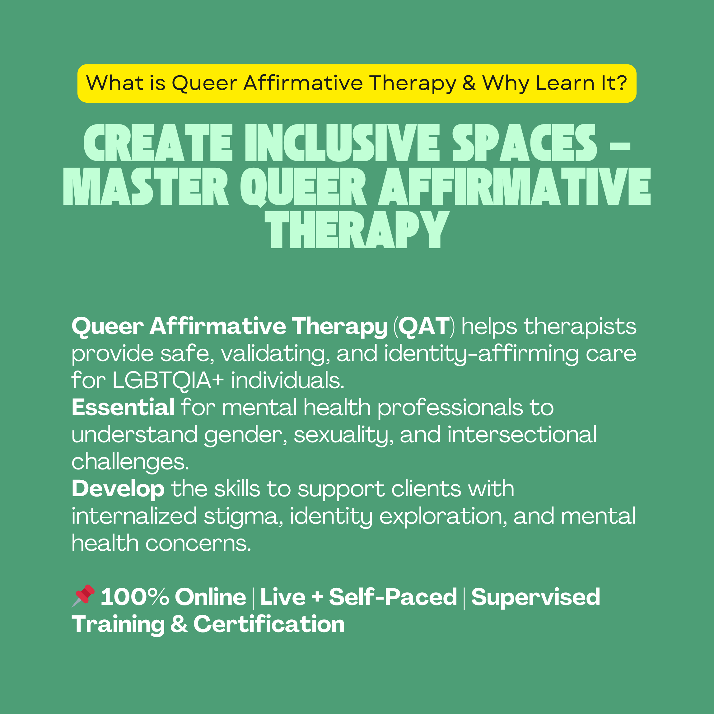 Queer Affirmative Therapy Course