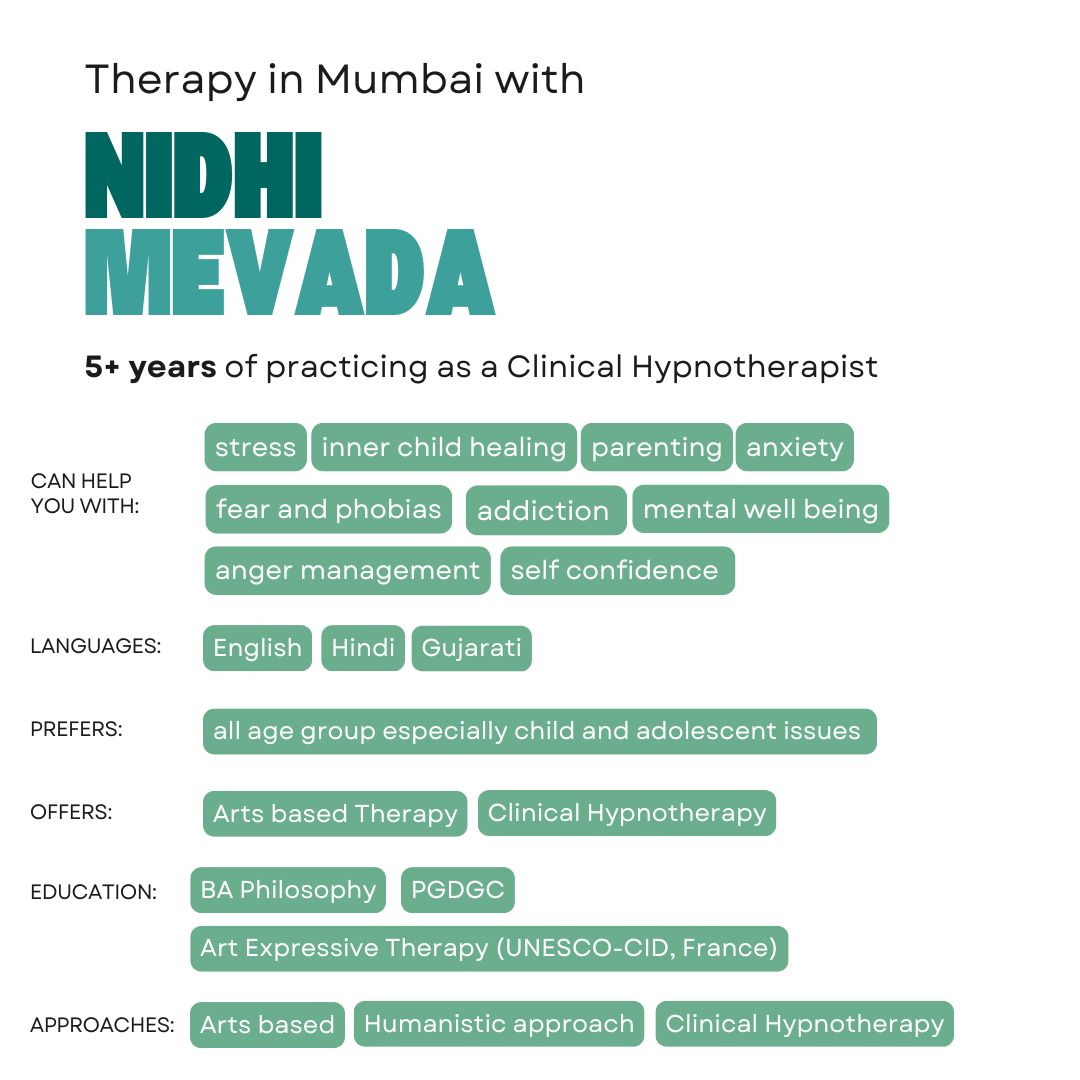 Therapy in Mumbai with Nidhi Mevada