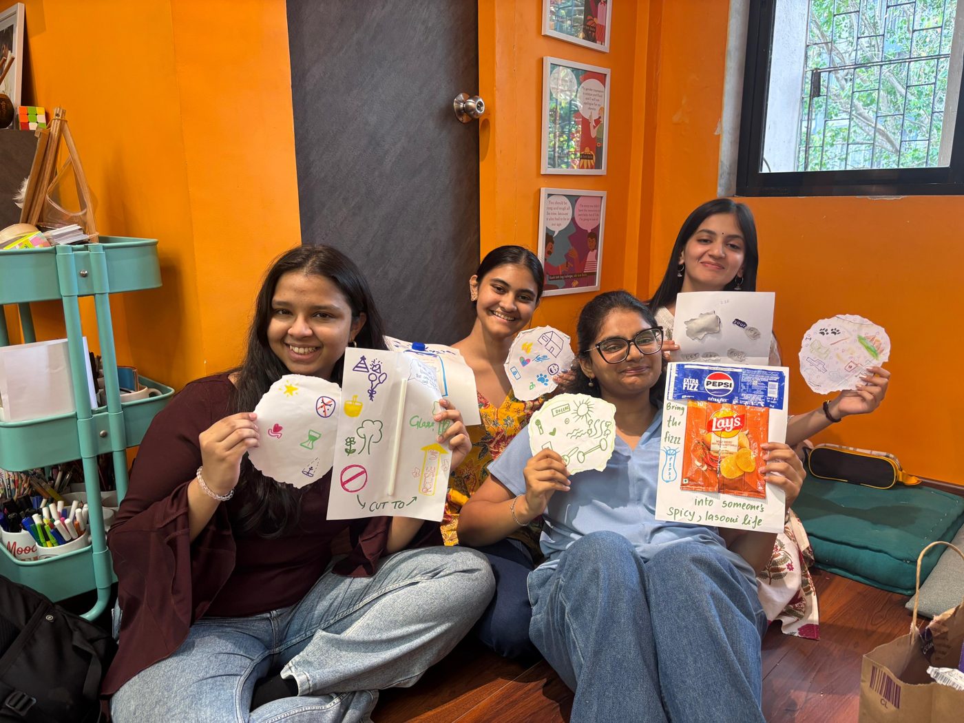 Students showing their work